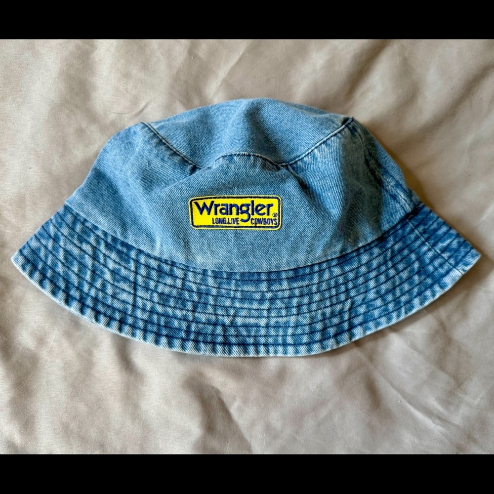 COPY - WRANGLER denim Bucket Hat NWOT Long Live Cowboys unisex 90s … - Picture 2 of 9